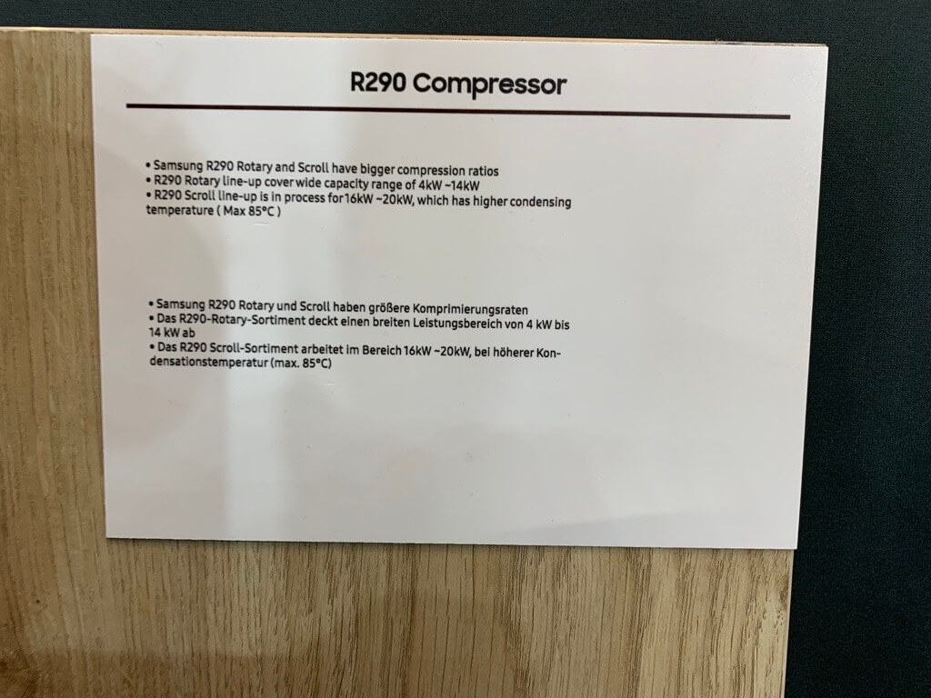 Samsung R290 Kompressor Leistungsbereich