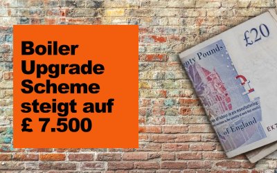 Wärmepumpen-Förderung in UK steigt um 50% auf £ 7.500