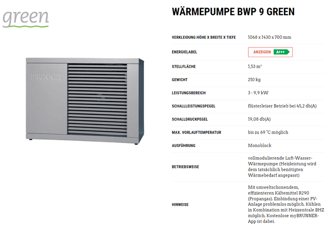 Brötje BLW Mono 9.1 Wärmepumpe R290