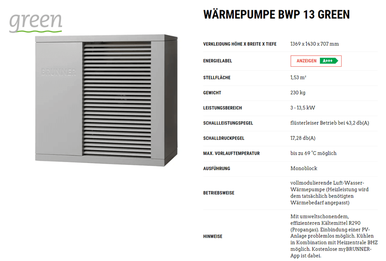 Brötje BLW Mono 9.1 Wärmepumpe R290